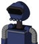 Blue Droid With Rounded Head And Pipes Mouth And Black Visor Eye