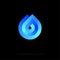 Blue Drop icon. Clear water drop and clean environment symbol.