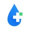 Blue drop water cross logo