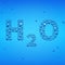 Blue drops H2O lettering