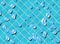 Blue drops on many bright square ceramic tile