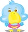 Blue Duck Cartoon Character