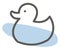 Blue duck toy, icon