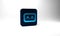 Blue Earplugs with storage box icon isolated on grey background. Ear plug sign. Noise symbol. Sleeping quality concept