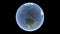 Blue earth ball is spinning on transparent background, isolate globe, 3d rendering, elements of this image furnished by NASA, , PN