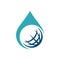 Blue Earth Drop Water Swoosh Vector logo template Illustration Design. Vector EPS 10