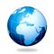 Blue earth europe internet globe