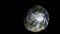 Blue earth rotating its own axis at stunning night time footage. Earth rotation