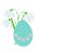 Blue Easter egg, abstract snowdrops on white background, vector eps 10