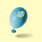 Blue Easter egg balloon with double shell