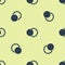 Blue Eclipse of the sun icon isolated seamless pattern on yellow background. Total sonar eclipse. Vector Illustration