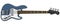 The blue electric bass guitar