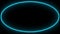 Blue electric ellipse frame on dark background 4 K