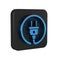 Blue Electric plug icon isolated on transparent background. Concept of connection and disconnection of the electricity