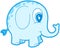 Blue Elephant Vector