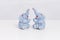 Blue elephants sitting down salt and pepper shakers