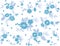Blue embroidered flower seamless pattern field fashion patch fabric ornament traditional ethnic vintage embroidery