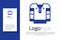 Blue Embroidered shirt icon isolated on white background. National ukrainian clothing. Logo design template element