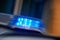 Blue emergency warning police headlight