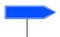 Blue empty road sign template on white background