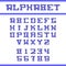 Blue english alphabet