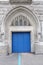 Blue entrance door