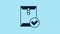 Blue Envelope and check mark icon isolated on blue background. Successful e-mail delivery, email delivery confirmation