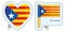 Blue estelada - flag of Catalonia, Vector cut sign here, isolated on white. Can be used for design, stickers, souvenirs.