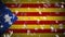 Blue estelada flag falling snow loopable, New Year and Christmas background loop