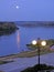 .Blue evening over the quiet Don in the village of Veshenskaya, Rostov region