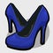 Blue evening shoes with high heel