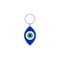 Blue evil eye traditional amulet or nazar flat vector illustration isolated.