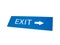 Blue exit sign isolated