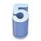 Blue extruded Number 5 FIVE 3D