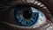 Blue Eye Close-Up: Realistic Painting for Web and Print.