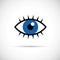 Blue eye with eyelashes icon