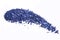 Blue eye shadow crushed cosmetic isolated