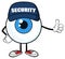 Blue Eyeball Cartoon Mascot Character Security Guard Giving A Thumb Up