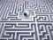 Blue eyeball inside the labyrinth maze