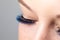 Blue Eyelash Extension with diferent colors lashes