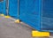 Blue Fabric Cladding on Fenced Construction Site