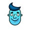 Blue face. Emotional Face Vector