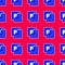 Blue Fahrenheit icon isolated seamless pattern on red background. Vector