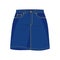 Blue fashion denim mini skirt. Vector illustration