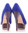Blue fashion high heeled woman shoes