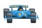 Blue Fast Motor Racing Car, Front View Cartoon Vector Illustration