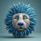 Blue Feathered Lion Figurine With Evgeni Gordiets And Clemens Ascher Style