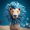 Blue Feathered Lion Figurine With Evgeni Gordiets And Clemens Ascher Style