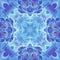Blue feathery fractal mandala