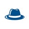 Blue Fedora Hat Vector Symbol Design